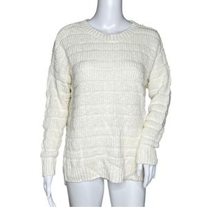 Marled Reunited Clothing Sweater Womens Medium Ivory Chunky Knit Neutral Minimal